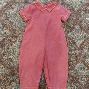 Petit Ami red/white check longall